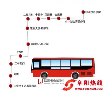 阜阳市将新增一条公交线路：51路