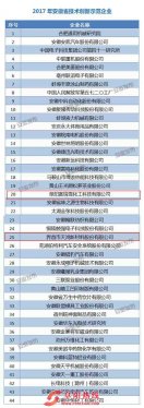 2017年安徽省技术创新示范企业名单公布，我市这些企业入选
