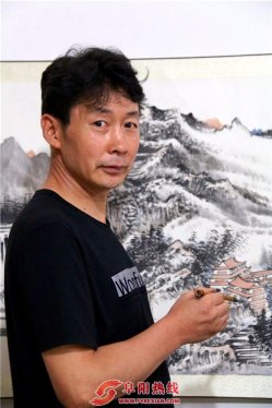 画家房军做客太和书画艺术交流中心