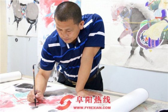 著名画家储金山做客太和文化艺术交流中心