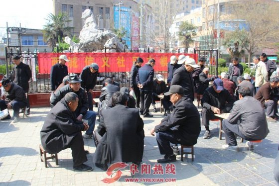 界首西城信义社区举办方棋赛