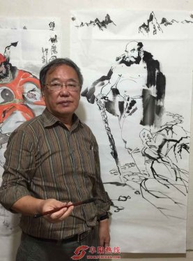 画家韦智仁莅临太和县文化艺术交流中心